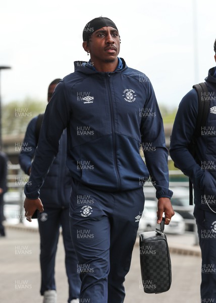 150423 - Rotherham United v Luton Town - Sky Bet Championship - Amari’i Bell of Luton Town arrives at The New York Stadium