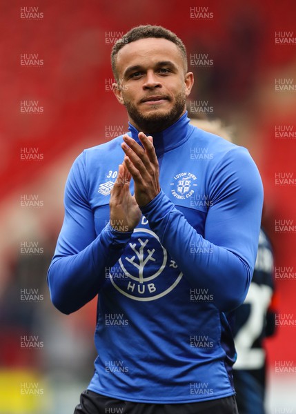 150423 - Rotherham United v Luton Town - Sky Bet Championship - Carlton Morris of Luton Town applauds Luton Town fans at full time