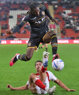 201026 - Rotherham United v Newport County - Sky Bet League 2 - Yahya Bamba of Newport and Hamish Douglas of Rotherham