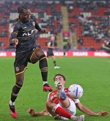 201026 - Rotherham United v Newport County - Sky Bet League 2 - Yahya Bamba of Newport and Hamish Douglas of Rotherham