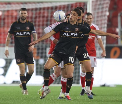 201026 - Rotherham United v Newport County - Sky Bet League 2 - Harrison Biggins of Newport juggles the ball