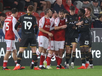 201026 - Rotherham United v Newport County - Sky Bet League 2 - Bad temper breaks out in 1st half