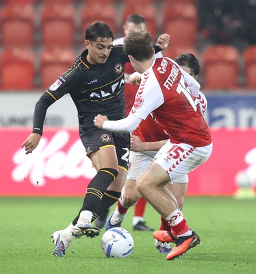 201026 - Rotherham United v Newport County - Sky Bet League 2 - Matt Dibley-Dias of Newport and Jayce Fitzgerald of Rotherham