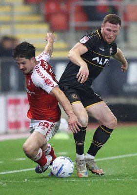 201026 - Rotherham United v Newport County - Sky Bet League 2 - Lee Jenkins of Newport and Jamie Ellis of Rotherham