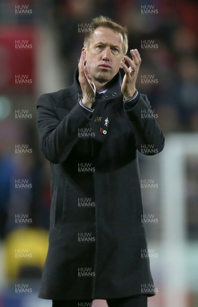 031118 - Rotherham United v Swansea City - Sky Bet Championship - Manager Graham Potter of Swansea applauds the travelling fans
