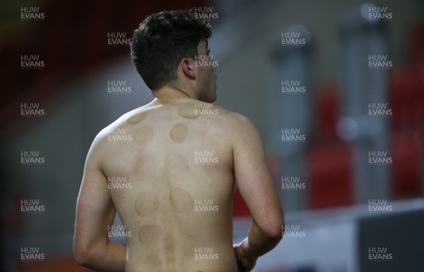 031118 - Rotherham United v Swansea City - Sky Bet Championship - Daniel James of Swansea shows his 'Cupping" treatment marks