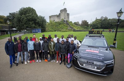 051019 - Run4Wales - Cardiff Half Marathon Festival of Running outside the City Hall - 