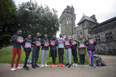 051019 - Run4Wales - Cardiff Half Marathon Festival of Running outside the City Hall - 