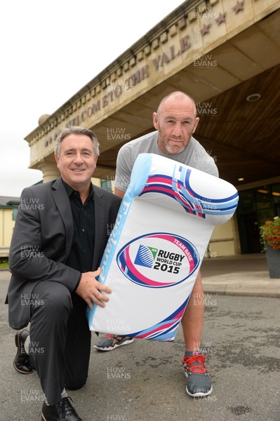 260814 - Vale Resort Sales & Marketing Director Paul Beddoe and Wales coach rugby coach Robin McBryde after the Vale resort was named a Rugby World Cup 2015 training base for Wales and France