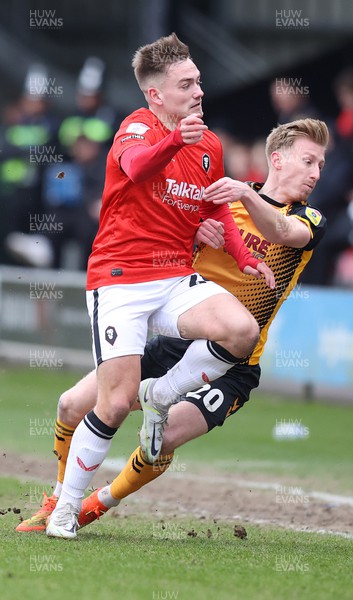 040323 - Salford City v Newport County - Sky Bet League 2 - Hayden Lindley of Newport County and Luke Bolton of Salford City
