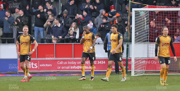 040323 - Salford City v Newport County - Sky Bet League 2 - Dejected Newport players after conceding 3rd goal