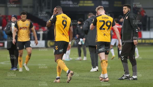 040323 - Salford City v Newport County - Sky Bet League 2 - Dejected Newport leave the pitch at full time
