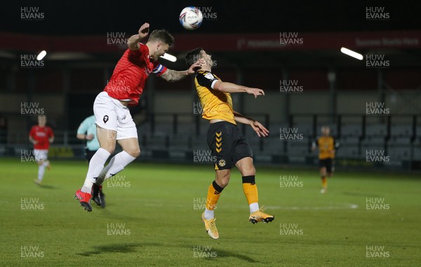151220 - Salford City v Newport County - Sky Bet League 2 - Padraig Amond of Newport County and Ashley Eastham of Salford City