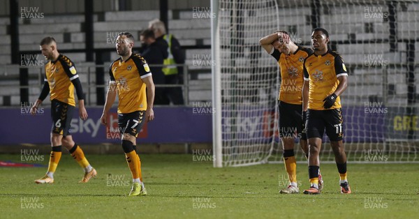 151220 - Salford City v Newport County - Sky Bet League 2 - dejected players after the 1st goal