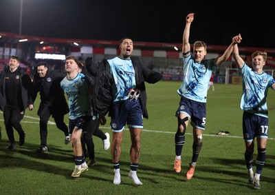 170226 - Salford City v Newport County - Sky Bet League 2 - Team celebrates at the end of the match