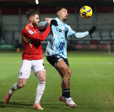 170226 - Salford City v Newport County - Sky Bet League 2 - Courtney Baker-Richardson of Newport and Ollie Turton of Salford