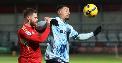 170226 - Salford City v Newport County - Sky Bet League 2 - Courtney Baker-Richardson of Newport and Ollie Turton of Salford