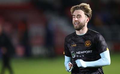 170226 - Salford City v Newport County - Sky Bet League 2 - Lewis Jamieson of Newport