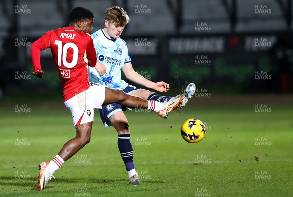 170226 - Salford City v Newport County - Sky Bet League 2 - Tom Davies of Newport and Kelly N'Mai of Salford