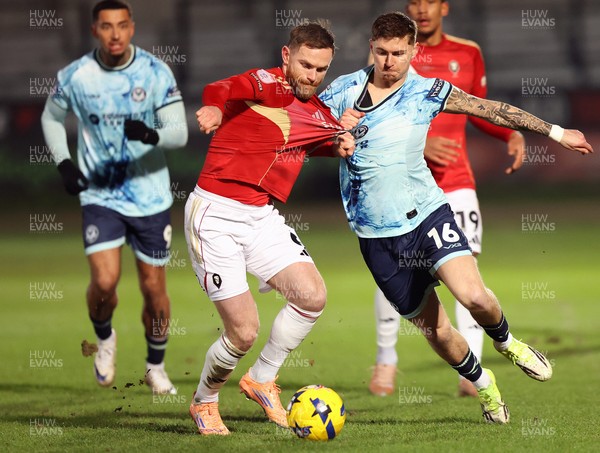 170226 - Salford City v Newport County - Sky Bet League 2 - James Crole of Newport and Ollie Turton of Salford