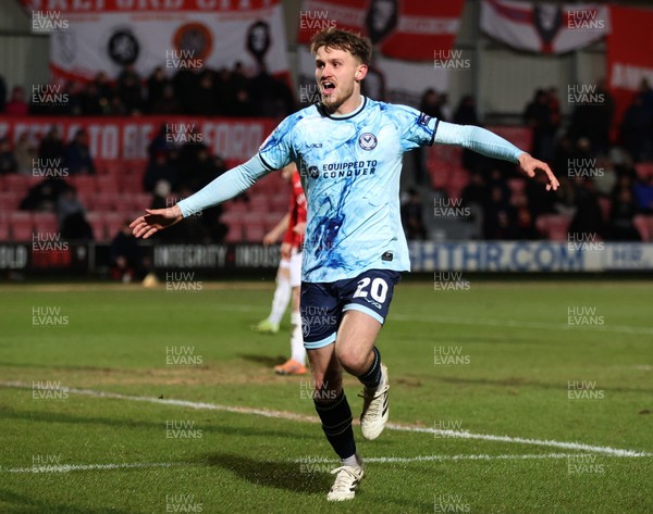 170226 - Salford City v Newport County - Sky Bet League 2 - Ben Lloyd of Newport celebrates scoring 2nd Newport goal