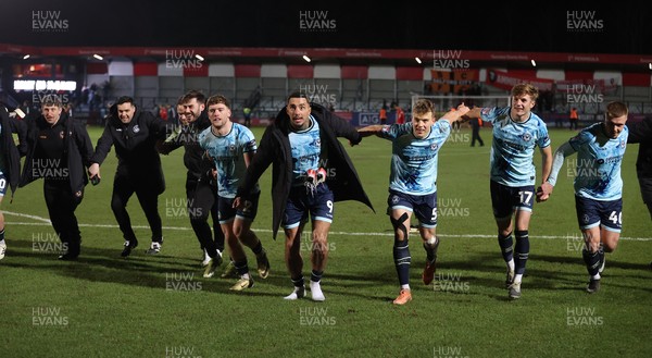 170226 - Salford City v Newport County - Sky Bet League 2 - Team celebrates at the end of the match