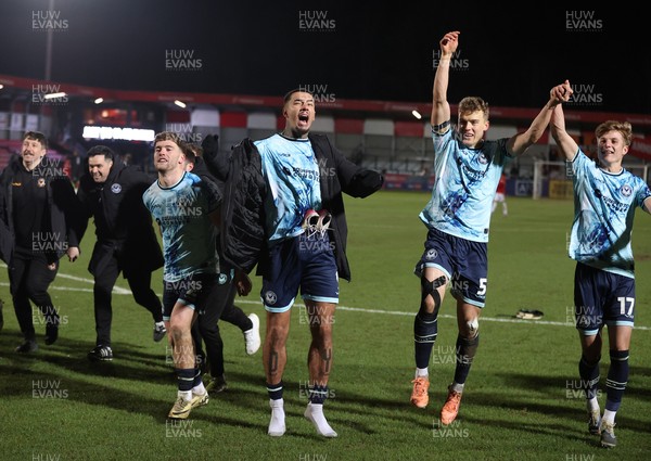 170226 - Salford City v Newport County - Sky Bet League 2 - Team celebrates at the end of the match