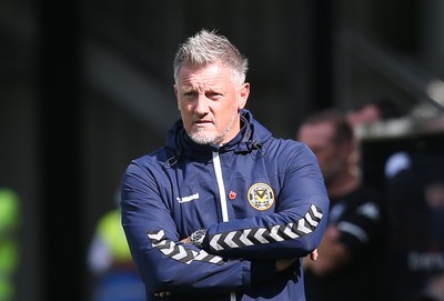 280821 - Salford City v Newport County, Sky Bet League 2 - Newport County assistant manager Wayne Hatswell during the match