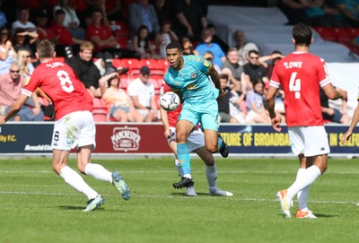 280821 - Salford City v Newport County, Sky Bet League 2 - Priestley Farquharson of Newport County charges forward