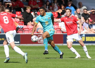 280821 - Salford City v Newport County, Sky Bet League 2 - Priestley Farquharson of Newport County charges forward