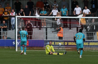 280821 - Salford City v Newport County, Sky Bet League 2 - Newport County goalkeeper Joe Day looks on Salford score a third goal