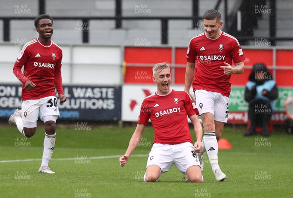 300923 - Salford City v Newport County - Sky Bet League 2 - Matty Lund of Salford City celebrates scoring the 1st goal
