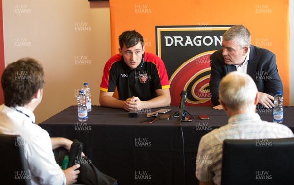 060619 - Dragons Press Conference - New Dragons signing Sam Davies talks to the media during press conference at Rodney Parade