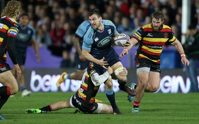 180718 - Sam Warburton today announced his retired from rugby Capped 74 times by Wales and a further five by the British & Irish Lions, Warburton led his country for a record 49 times  010417 - Gloucester Rugby v Cardiff Blues - European Rugby Challenge Cup - Sam Warburton of Cardiff Blues is tackled by Jonny May of Gloucester