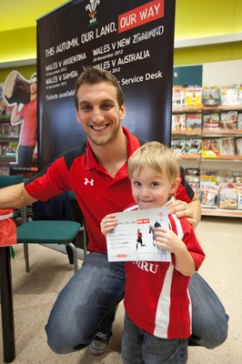 260812 - Wales Rugby captain Sam Warburton attends a signing session at TESCOS in Penarth Marina