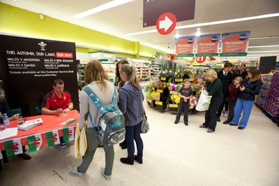 260812 - Wales Rugby captain Sam Warburton attends a signing session at TESCOS in Penarth Marina