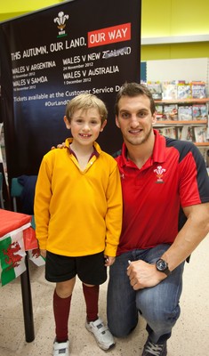 260812 - Wales Rugby captain Sam Warburton attends a signing session at TESCOS in Penarth Marina