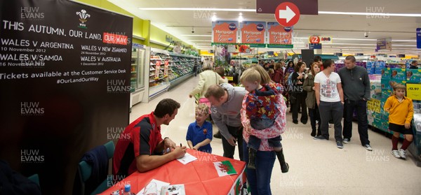 260812 - Wales Rugby captain Sam Warburton attends a signing session at TESCOS in Penarth Marina