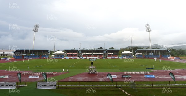 230617 - Samoa v Wales - General view of Apia Park