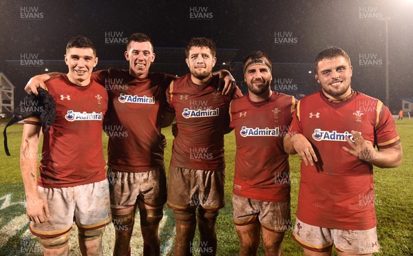 230617 - Samoa v Wales - Seb Davies, Adam Beard, Rory Thornton, Scott Baldwin and Nicky Smith of Wales