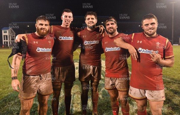 230617 - Samoa v Wales - Adam Beard, Rory Thornton, Scott Baldwin and Nicky Smith of Wales