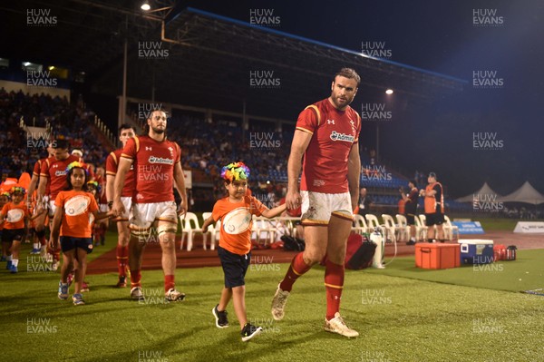 230617 - Samoa v Wales - Jamie Roberts of Wales leads out his side
