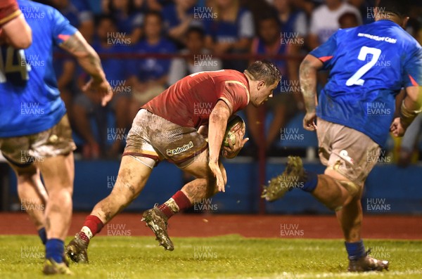 230617 - Samoa v Wales - Steff Evans of Wales scores try