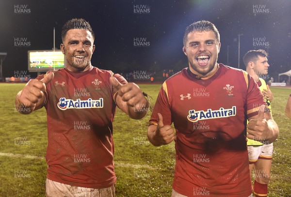 230617 - Samoa v Wales - Ellis Jenkins and Nicky Smith of Wales at the end of the game