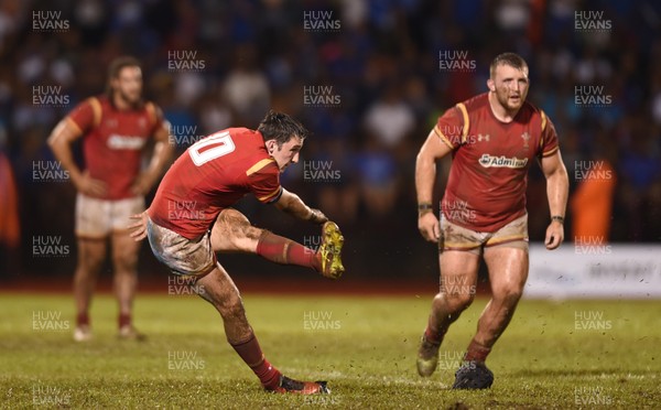 230617 - Samoa v Wales - Sam Davies of Wales kicks at goal