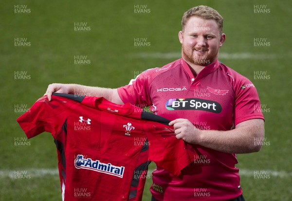 110115 - Picture shows Samson Lee of the Scarlets after signing a National Dual Contract with the Welsh Rugby Union