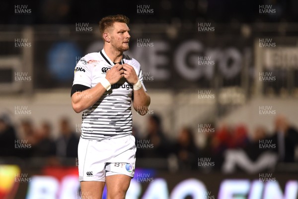 211017 - Saracens v Ospreys - European Rugby Champions Cup - Dan Biggar of Ospreys looks on at the end of the game