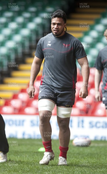 290313 -  Scarlets Training - Captains Run -Sione Timani pictured at the Scarlets captains run