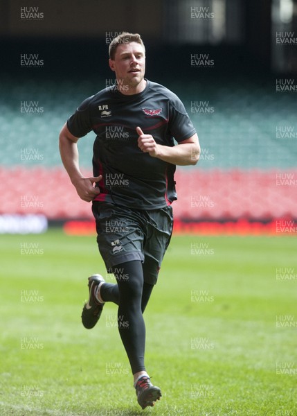 290313 -  Scarlets Training - Captains Run - Rhys Priestland pictured at the Scarlets captains run