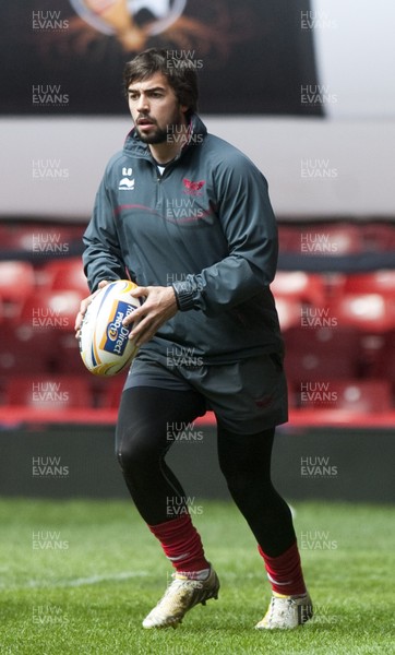 290313 -  Scarlets Training - Captains Run - Gareth Owen pictured at the Scarlets captains run